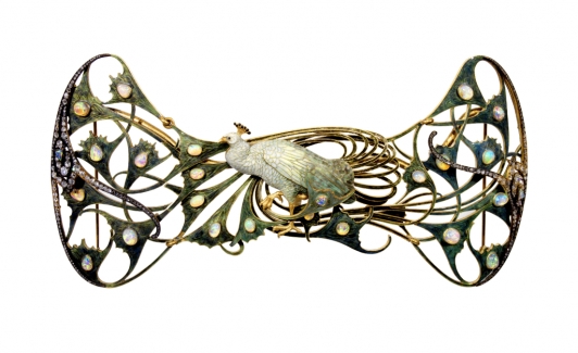 1898-1900 René Lalique, Peacock pectoral, 1898-1900